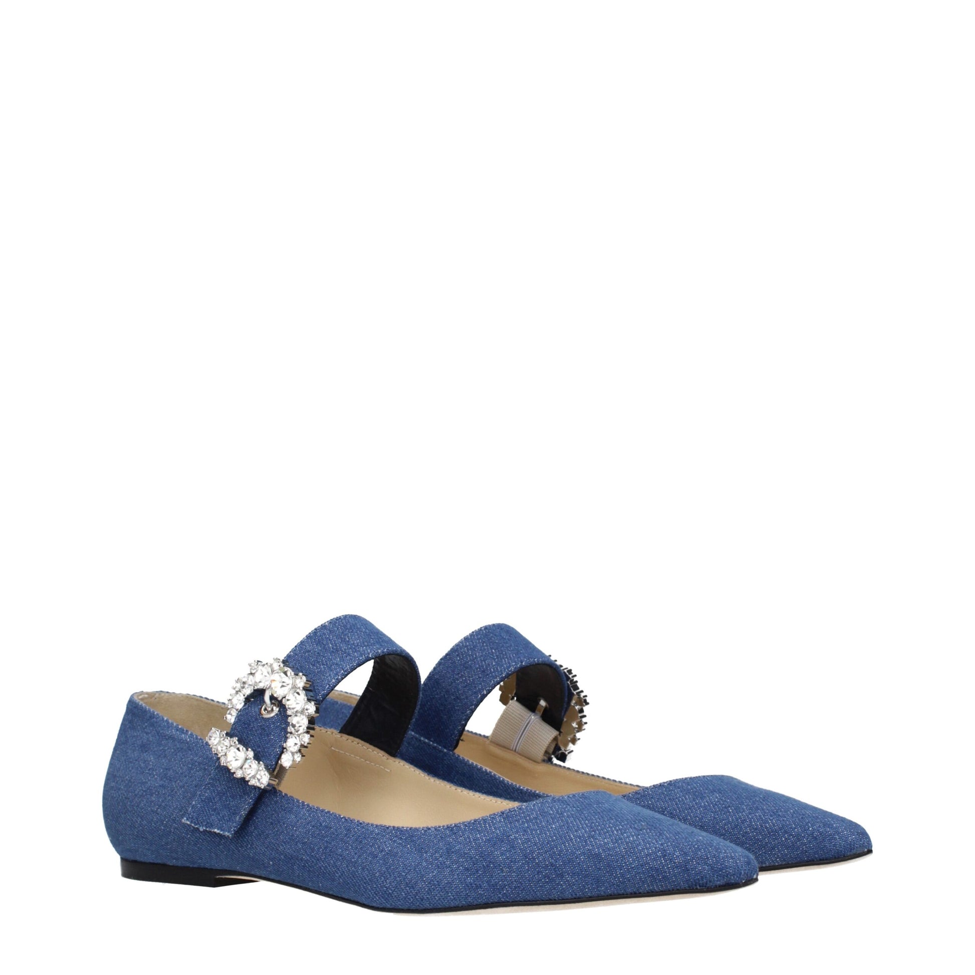 Ballerine Jimmy Choo CHERI FLAT in Tessuto Denim Blu