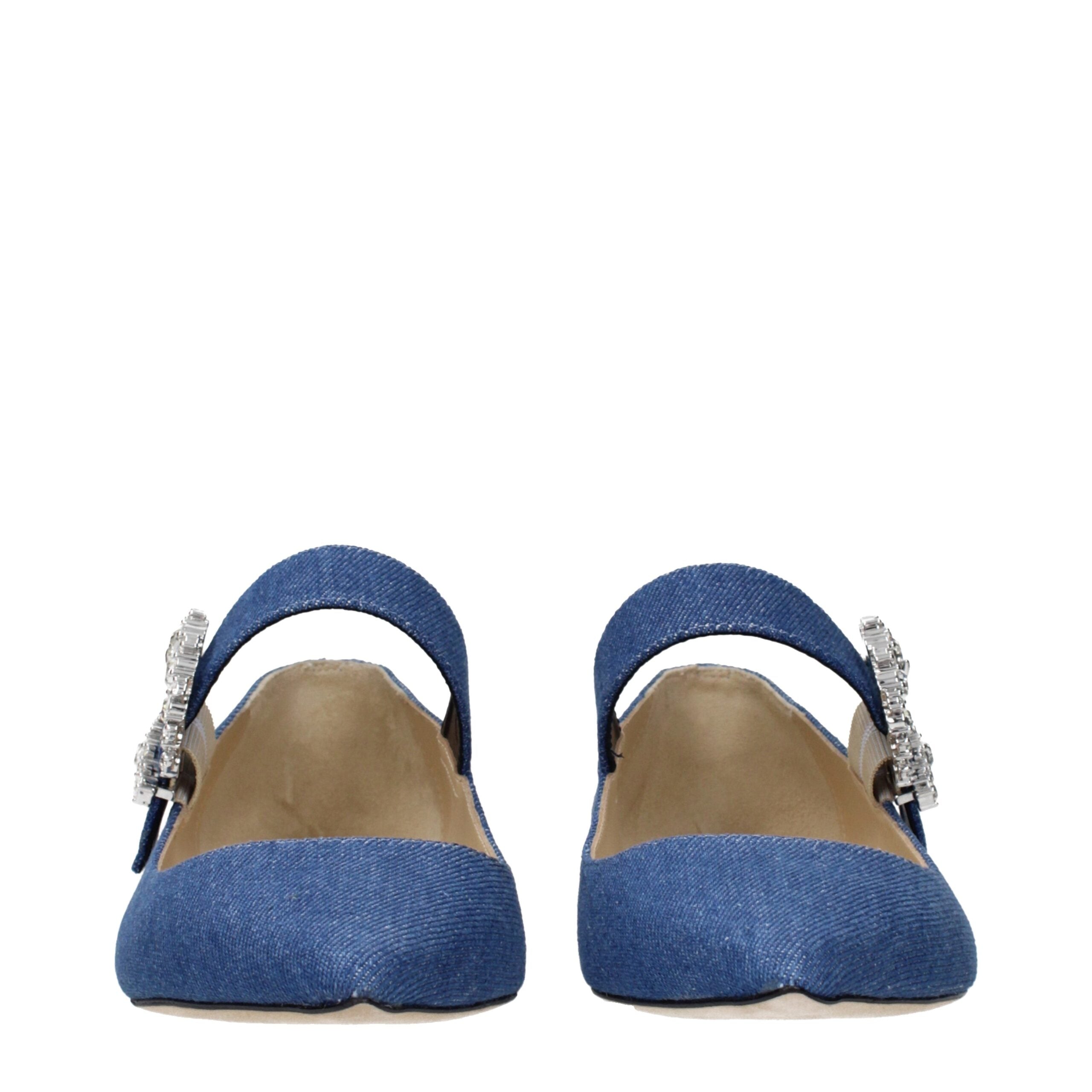 Ballerine Jimmy Choo CHERI FLAT in Tessuto Denim Blu
