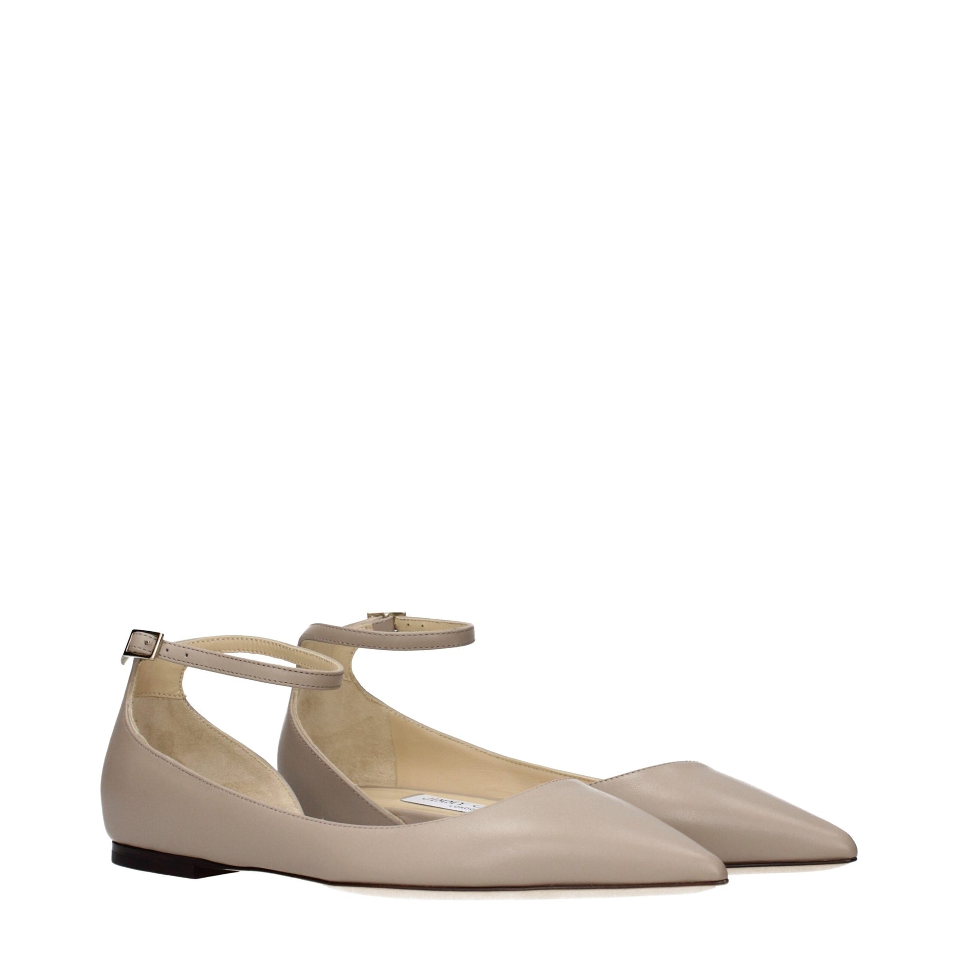 Ballerine Jimmy Choo LEONA FLAT in Vera Pelle Grigia