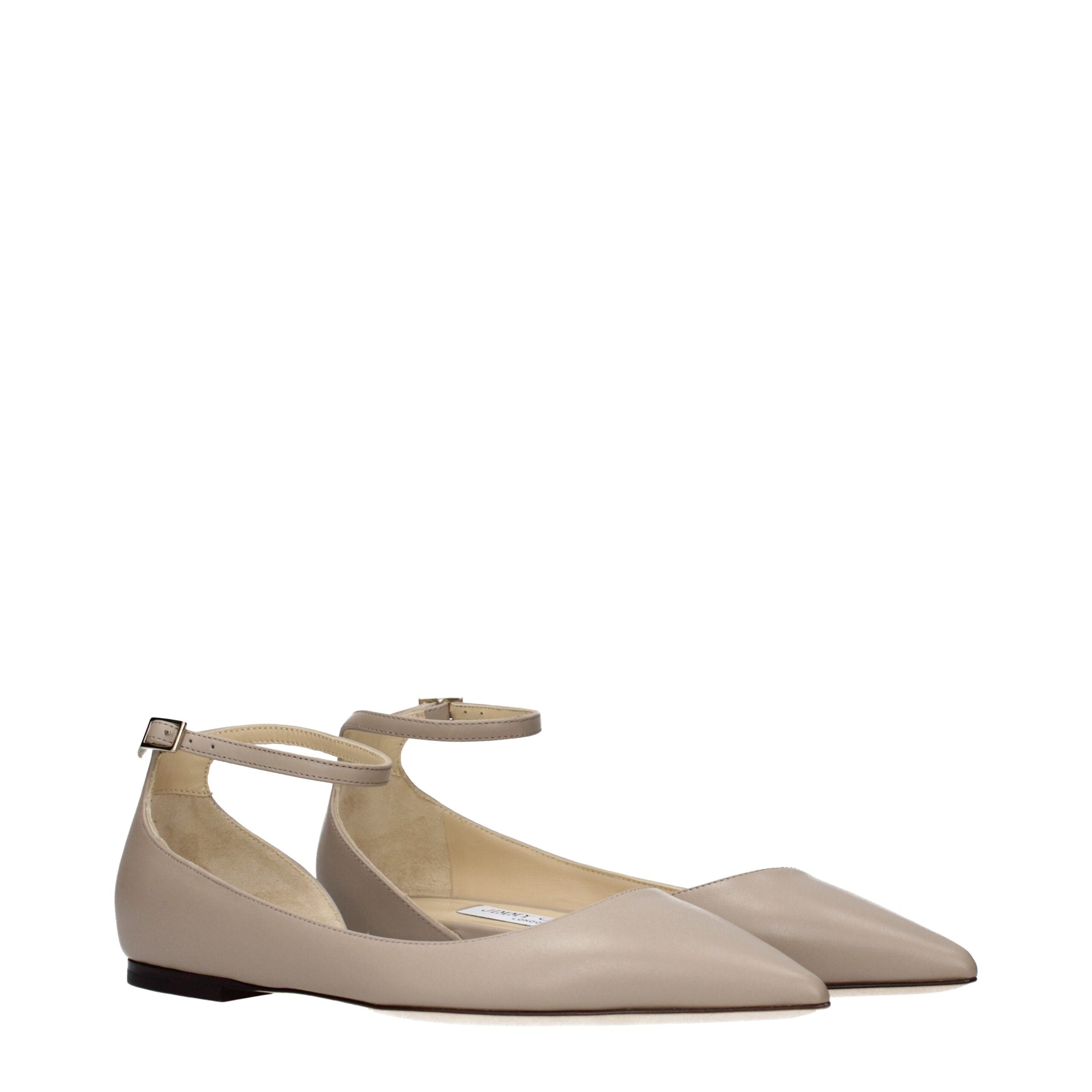 Ballerine Jimmy Choo LEONA FLAT in Vera Pelle Grigia