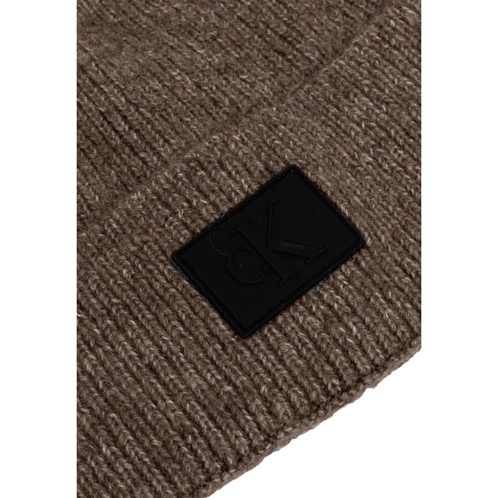 Berretto Beanie Uomo Calvin Klein Jeans Gomma Marabou Marrone