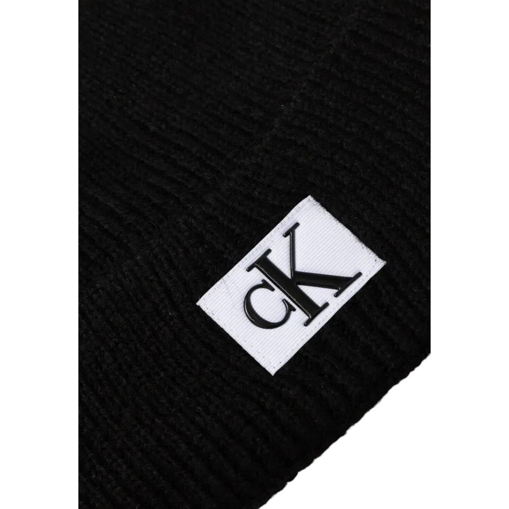Berretto Beanie Uomo Calvin Klein Jeans Seasonal Patch in Misto Acrilico Nero