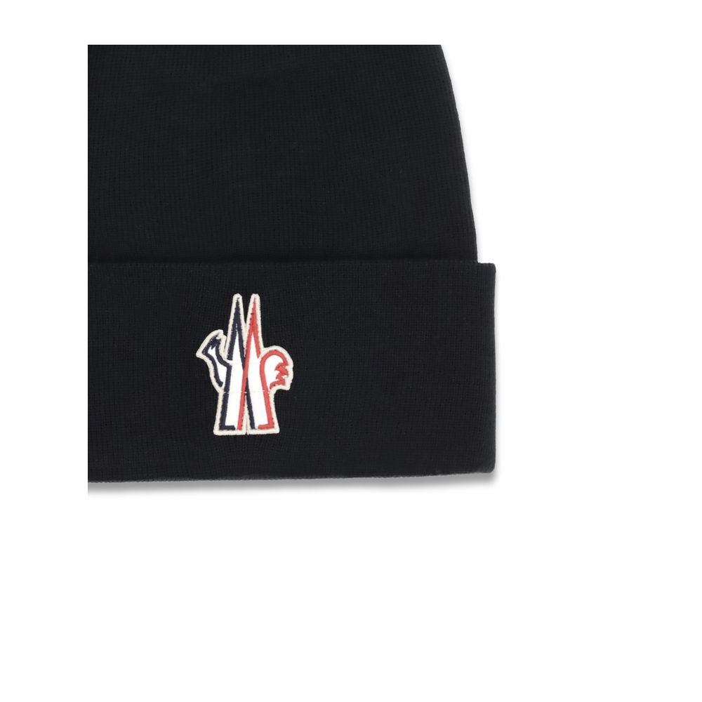 Berretto Moncler Grenoble in Lana Fleece Nera Made in Italy