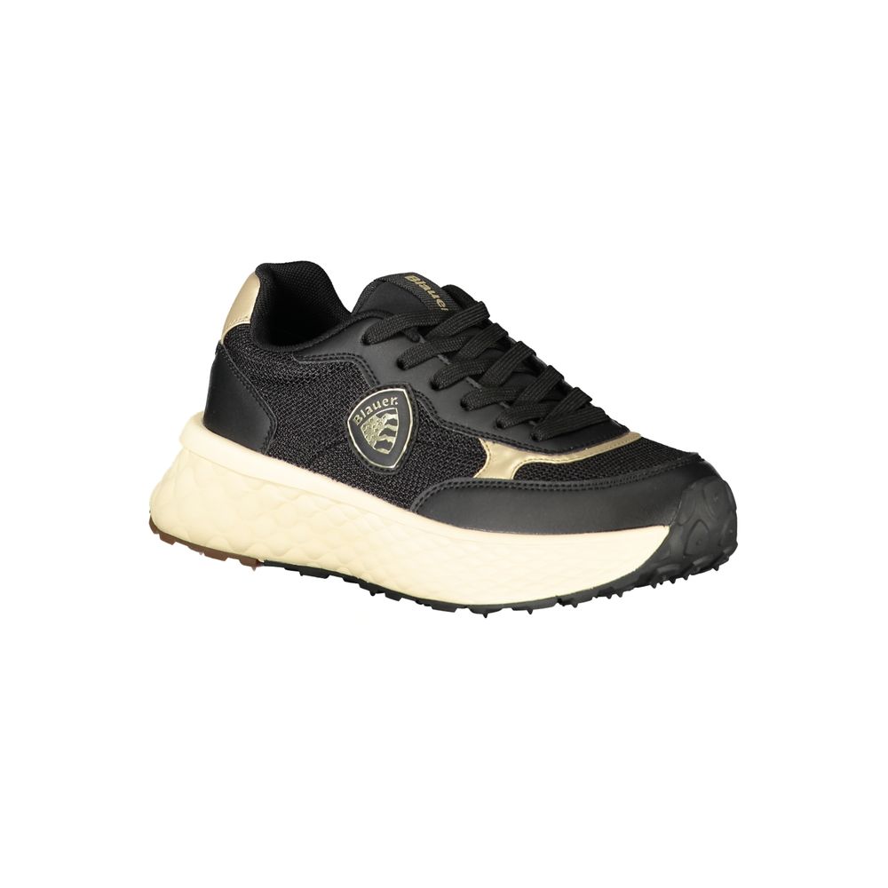 Blauer Sneakers Donna Nere, Dettagli Oro a Contrasto e Logo
