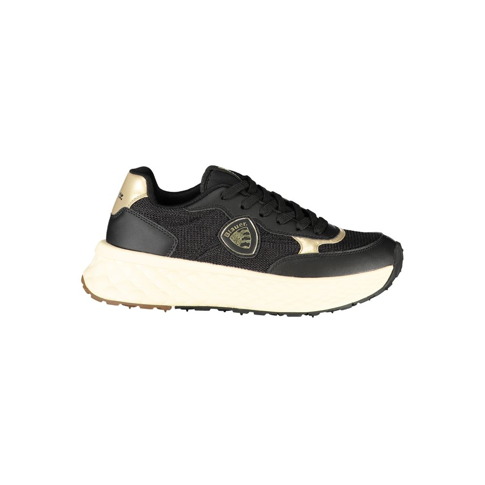 Blauer Sneakers Donna Nere, Dettagli Oro a Contrasto e Logo
