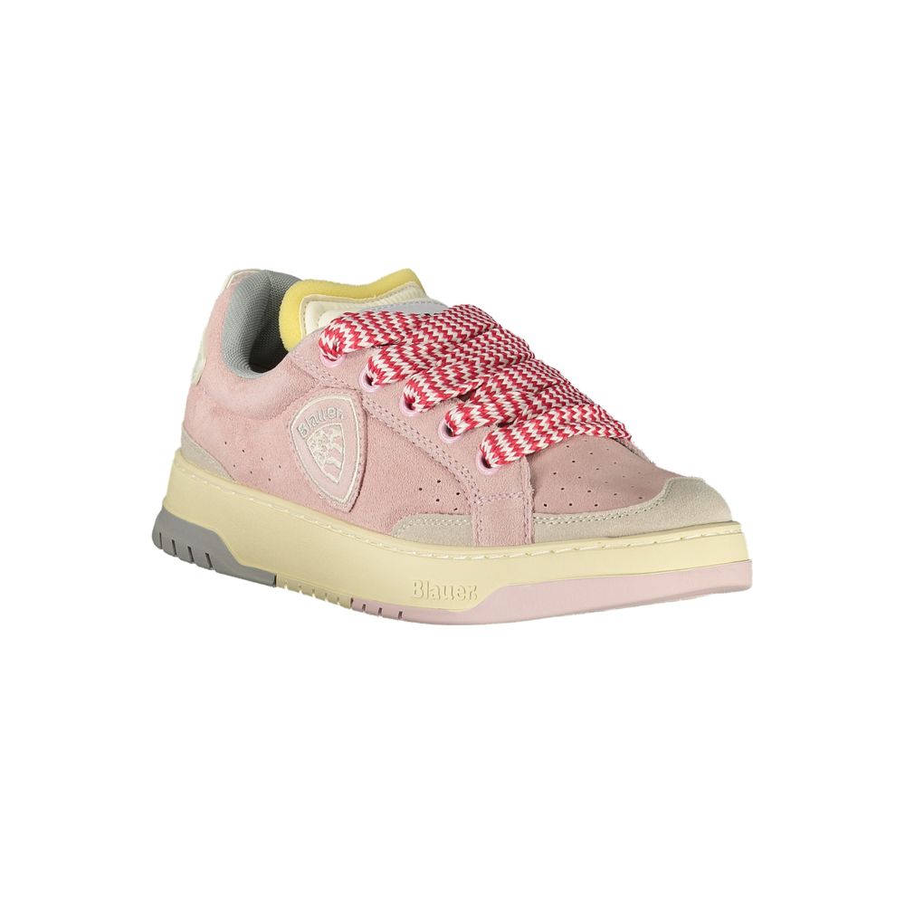 Blauer Sneakers Donna in Poliuretano Bianco Stampa Multicolore, Soletta Removibile