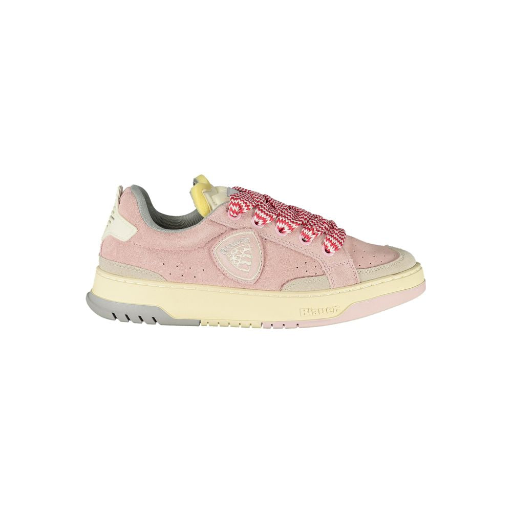 Blauer Sneakers Donna in Poliuretano Bianco Stampa Multicolore, Soletta Removibile