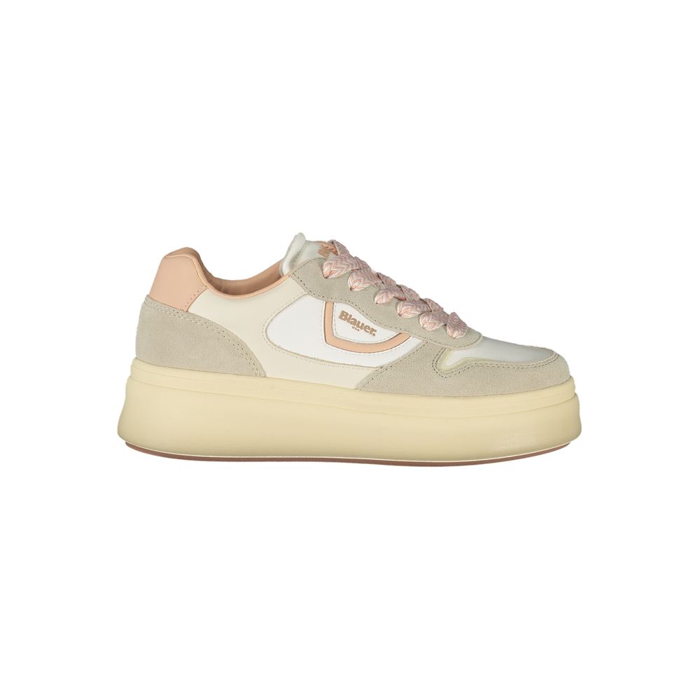 Blauer Sneakers Donna in Poliuretano Rosa, Dettagli Grigio a Contrasto