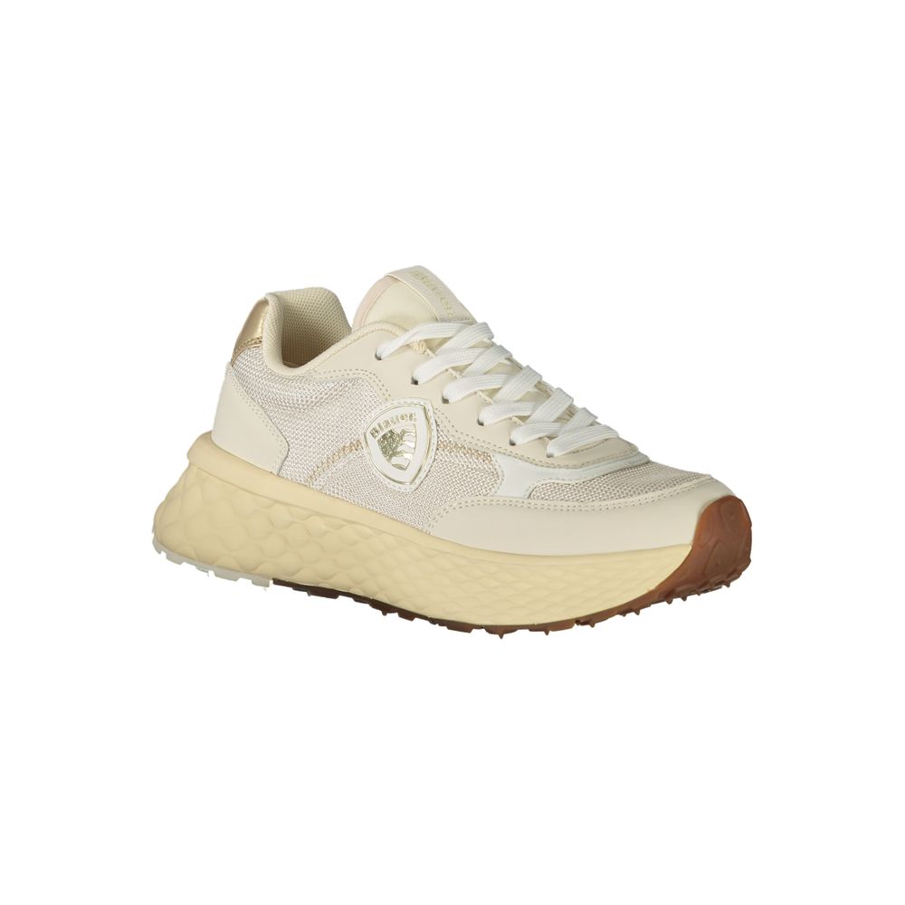 Blauer Sneakers Sportive Donna Beige, Dettagli Oro a Contrasto e Logo