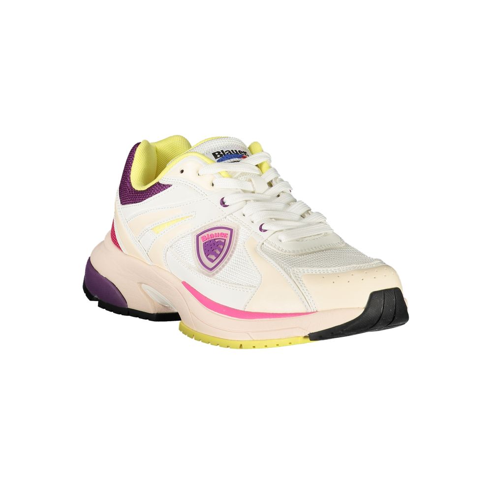 Blauer Sneakers Sportive Donna Bianche, Dettagli Viola, Rosa e Giallo