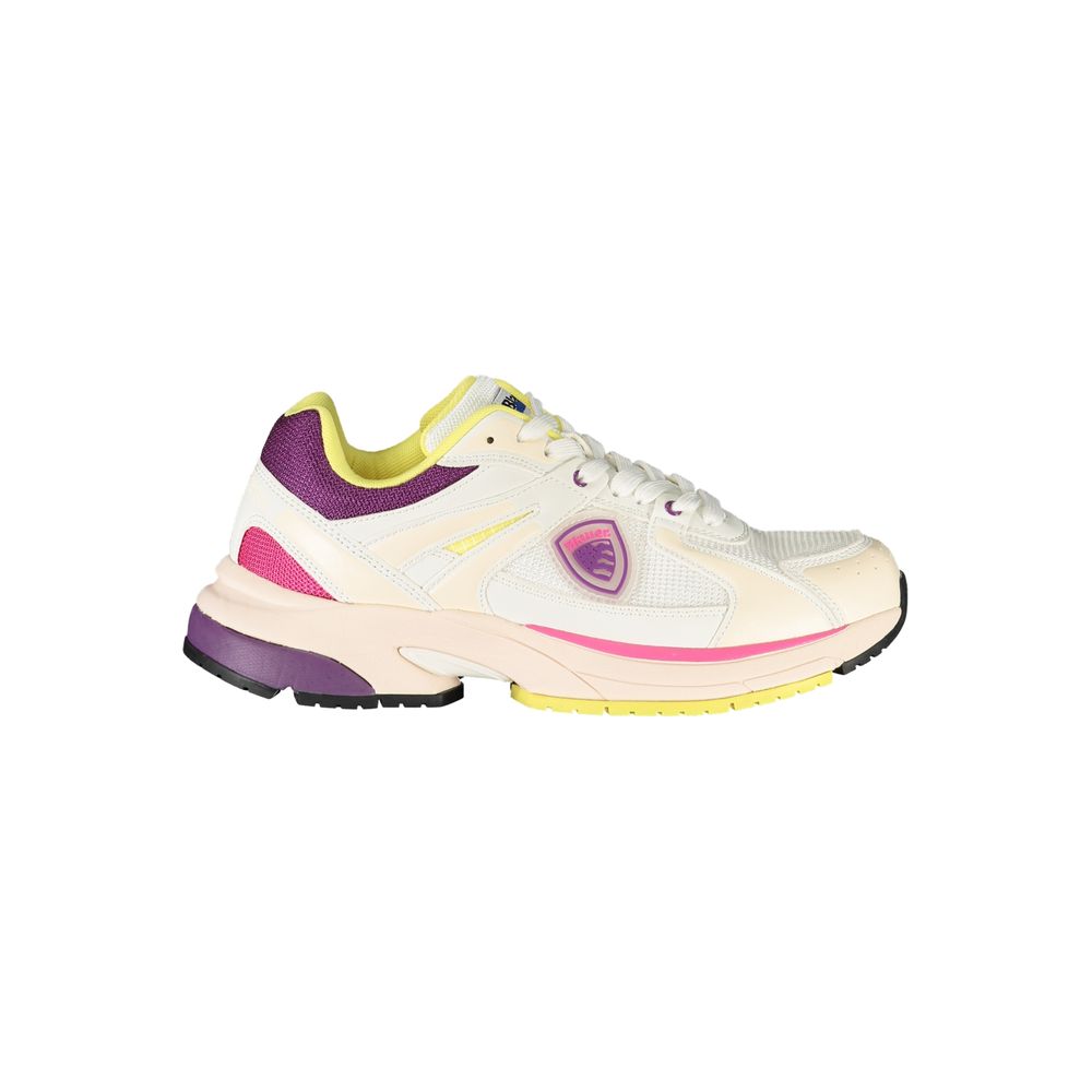 Blauer Sneakers Sportive Donna Bianche, Dettagli Viola, Rosa e Giallo