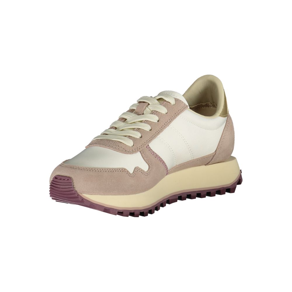Blauer Sneakers Sportive Donna Bianche, Dettagli Viola/Oro e Lacci Extra