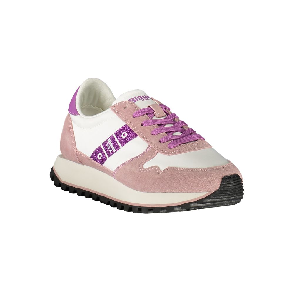 Blauer Sneakers Sportive Donna Bianche in Pelle, Dettagli a Contrasto e Logo