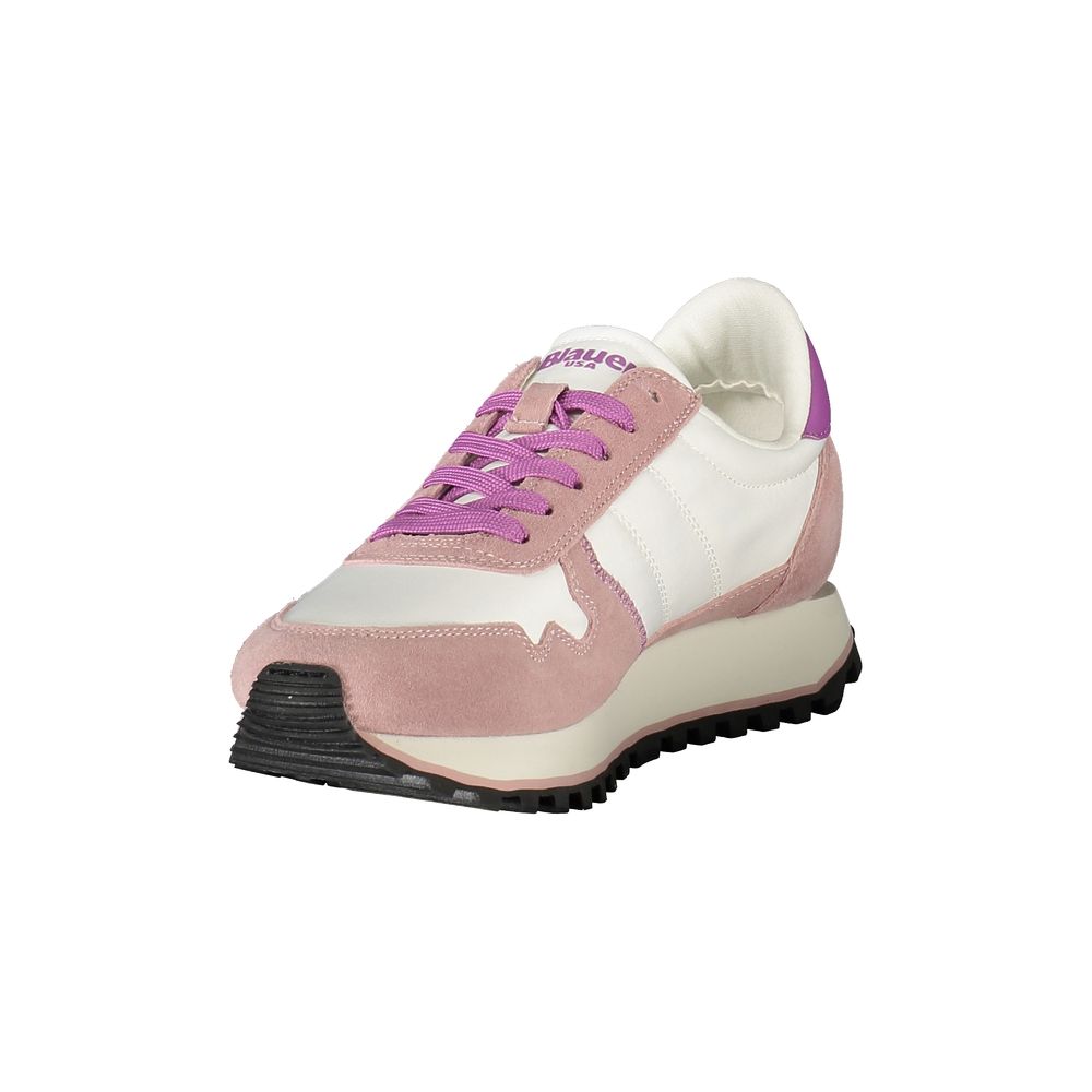 Blauer Sneakers Sportive Donna Bianche in Pelle, Dettagli a Contrasto e Logo