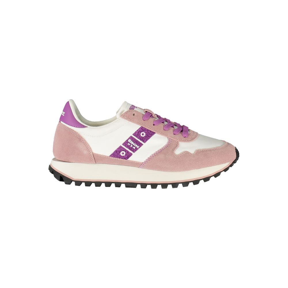 Blauer Sneakers Sportive Donna Bianche in Pelle, Dettagli a Contrasto e Logo