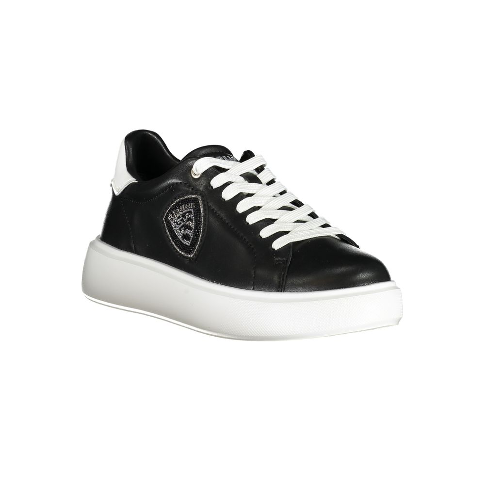 Blauer Sneakers Sportive Donna Nere, Dettagli Bianchi e Strass