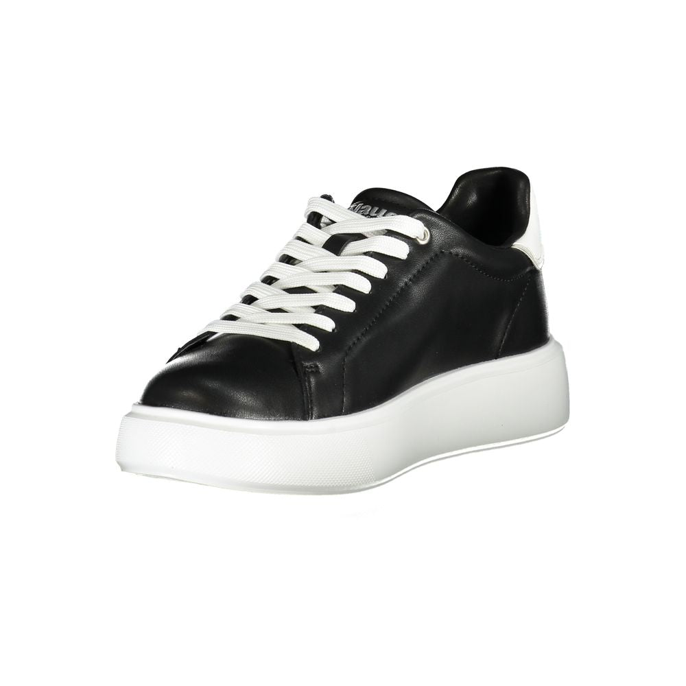Blauer Sneakers Sportive Donna Nere, Dettagli Bianchi e Strass