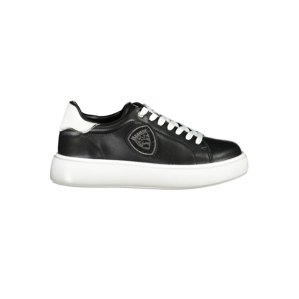 Blauer Sneakers Sportive Donna Nere, Dettagli Bianchi e Strass