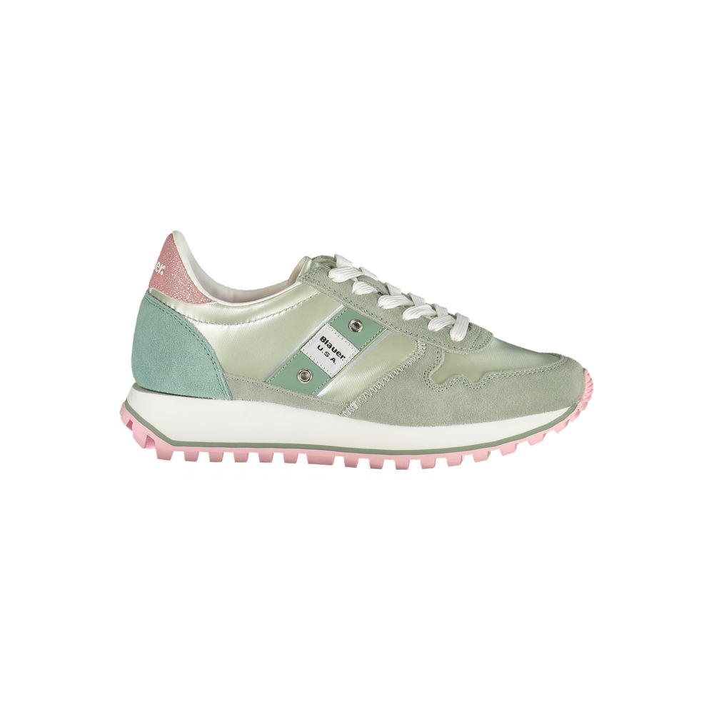 Blauer Sneakers Sportive Donna Verde, Dettagli Rosa e Soletta Removibile