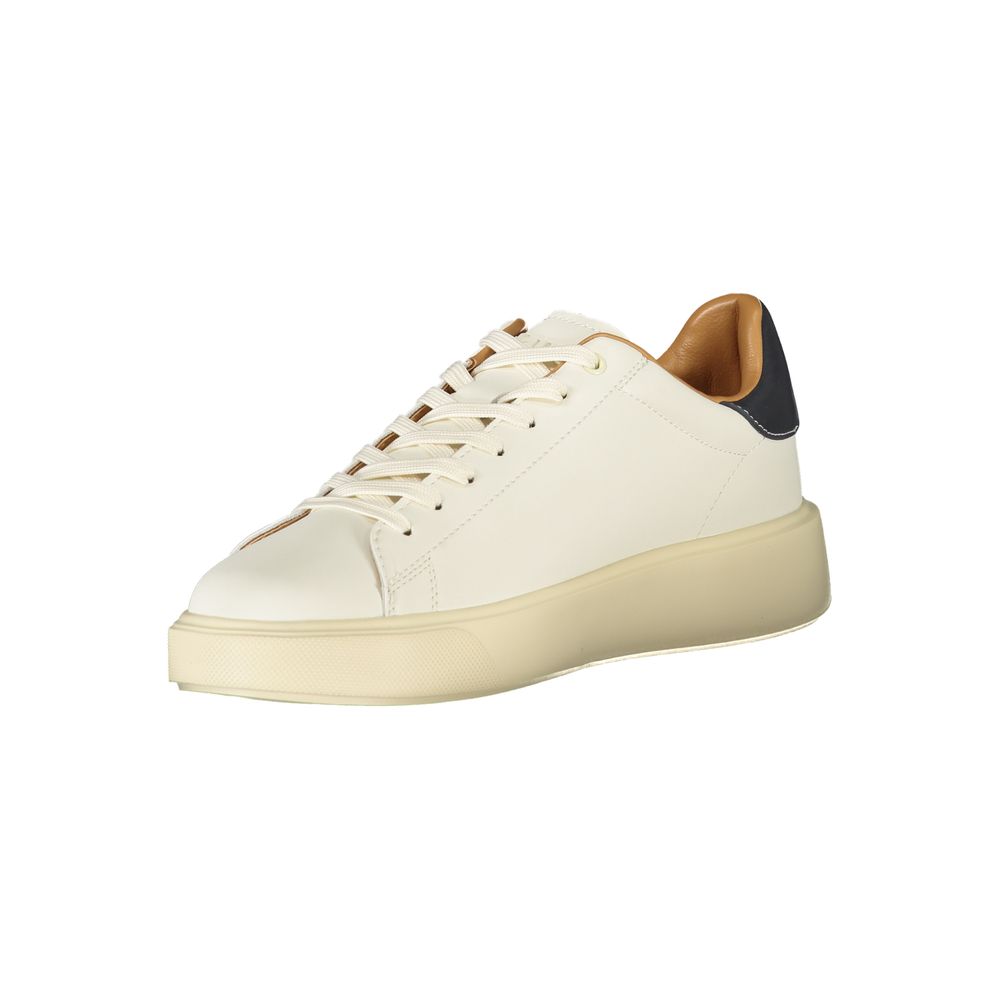 Blauer Sneakers Sportive Uomo Bianche, Accenti Blu e Suola a Contrasto