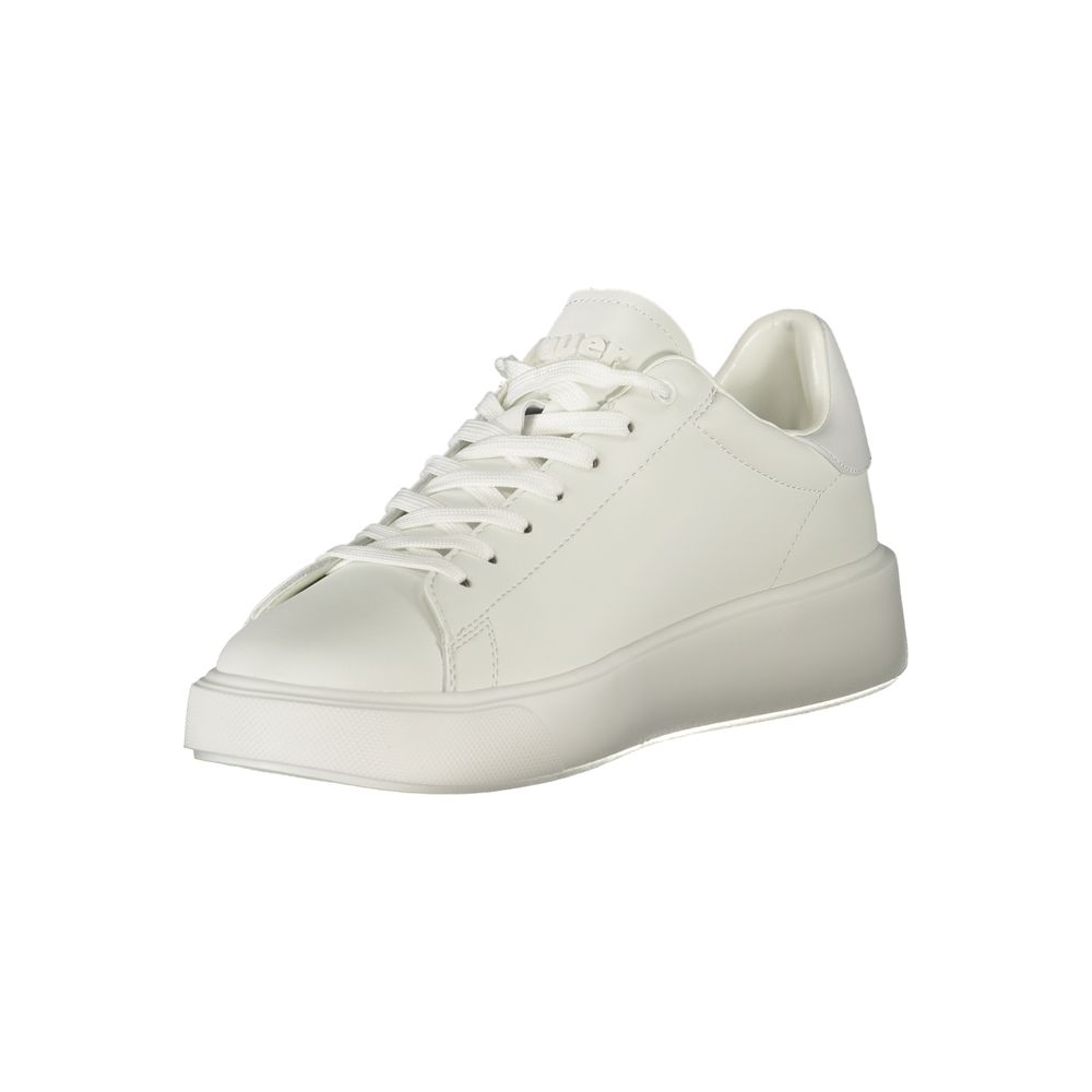 Blauer Sneakers Sportive Uomo Bianche, Dettagli Blu a Contrasto e Print