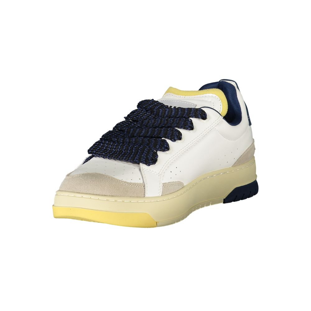 Blauer Sneakers Sportive Uomo Bianche, Dettagli Blu a Contrasto e Soletta Removibile