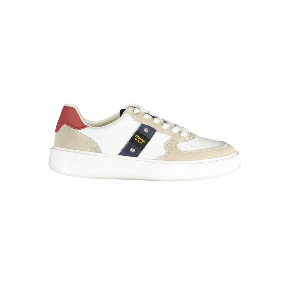 Blauer Sneakers Sportive Uomo Bianche, Dettagli a Contrasto e Soletta Removibile