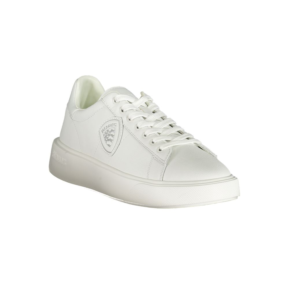 Blauer Sneakers Sportive Uomo Bianche in Pelle, Dettagli a Contrasto e Logo