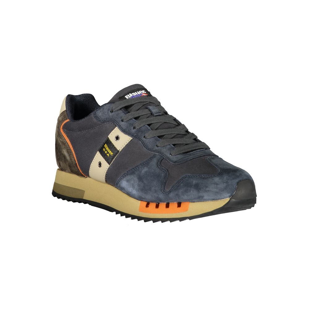 Blauer Sneakers Sportive Uomo Blu, Dettagli a Contrasto e Applicazione Logo