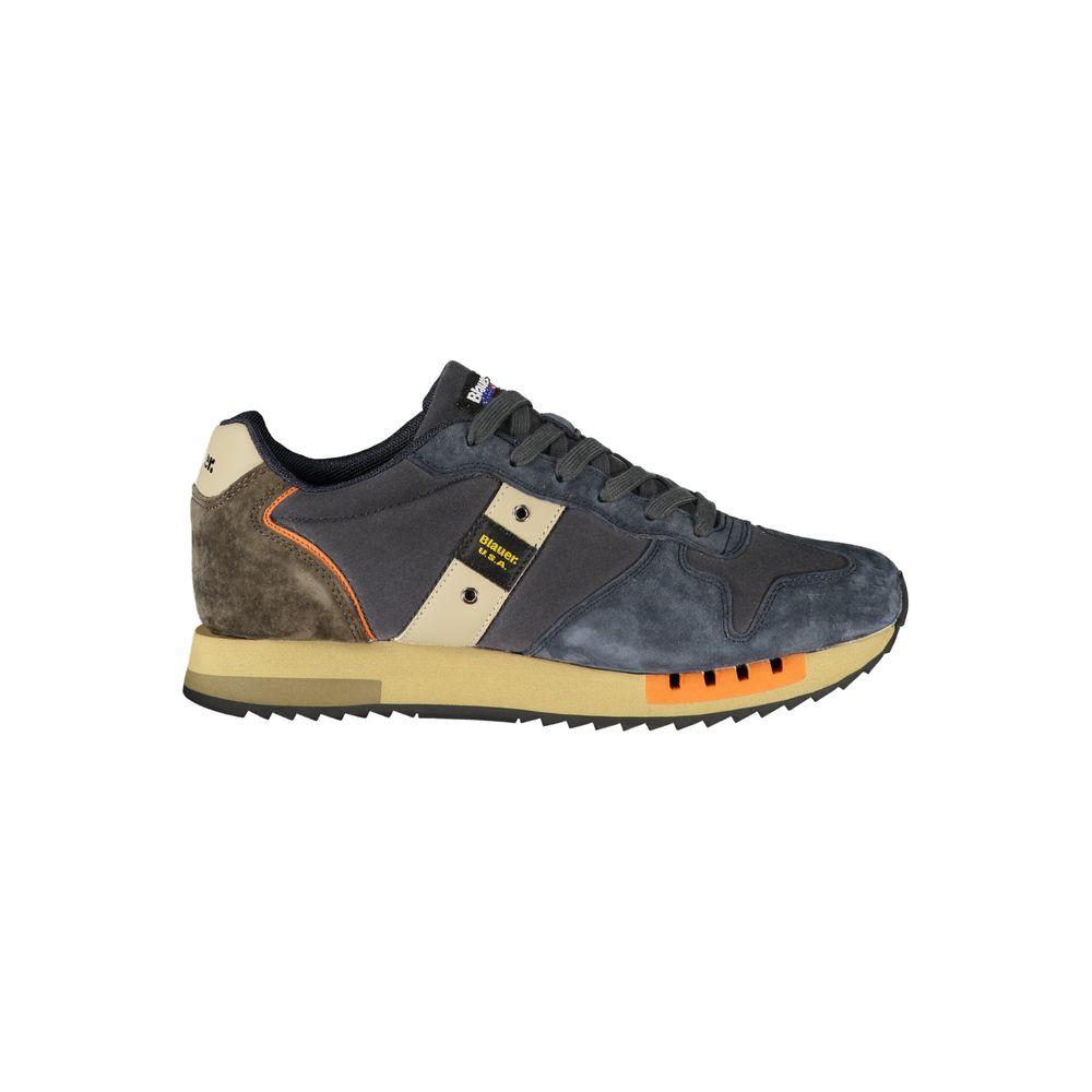 Blauer Sneakers Sportive Uomo Blu, Dettagli a Contrasto e Applicazione Logo