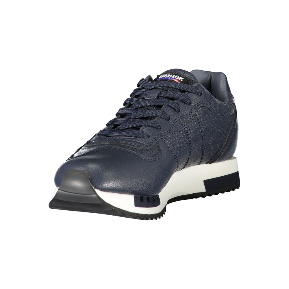 Blauer Sneakers Sportive Uomo Blu in Pelle, Dettagli a Contrasto e Soletta Removibile
