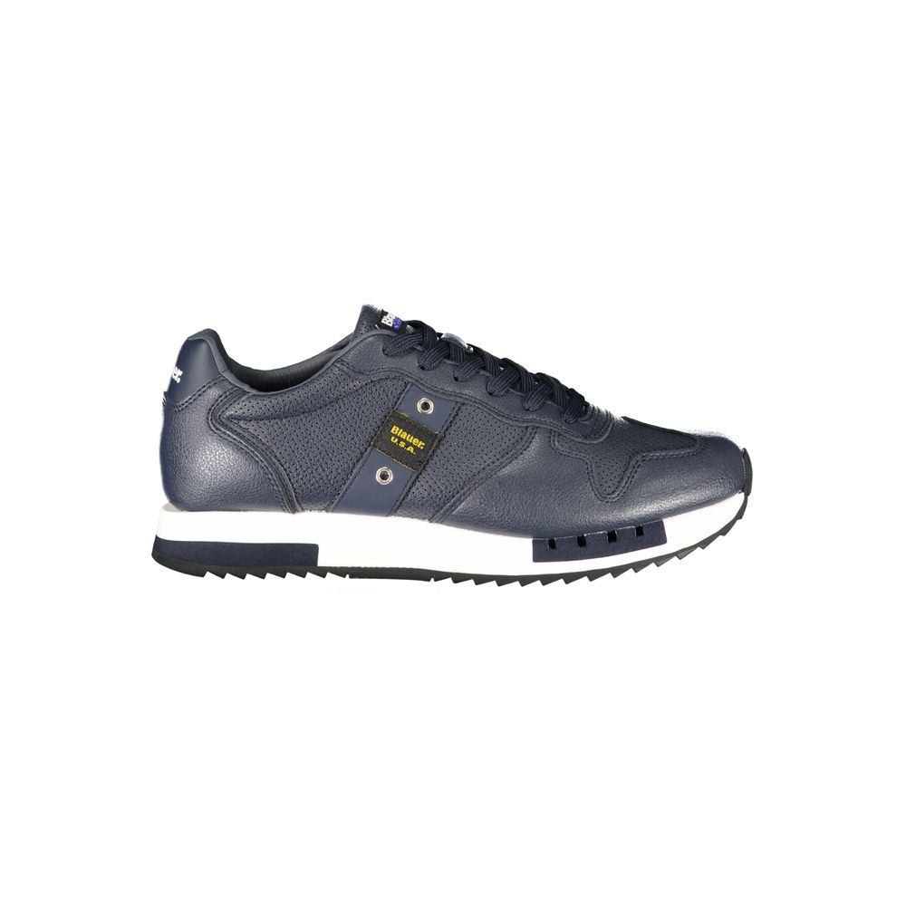 Blauer Sneakers Sportive Uomo Blu in Pelle, Dettagli a Contrasto e Soletta Removibile