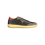 Blauer Sneakers Sportive Uomo Nere in Pelle, Dettagli a Contrasto e Soletta Removibile