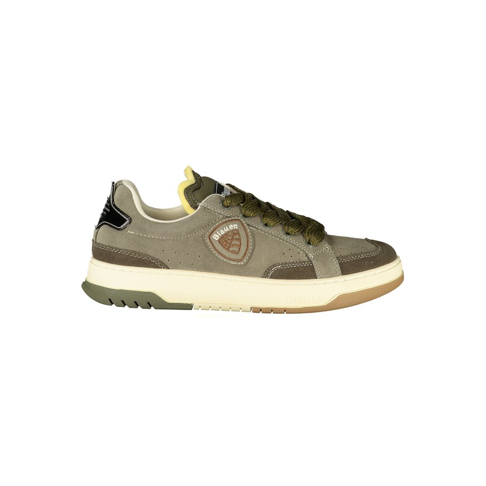 Blauer Sneakers Sportive Uomo Verdi in Pelle, Dettagli a Contrasto e Soletta Removibile
