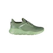 Blauer Sneakers Sportive Uomo Verdi in Poliestere, Dettagli a Contrasto e Print