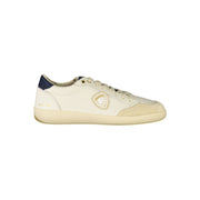 Blauer Sneakers Sportive Uomo in Poliuretano Bianco, Dettagli a Contrasto Beige