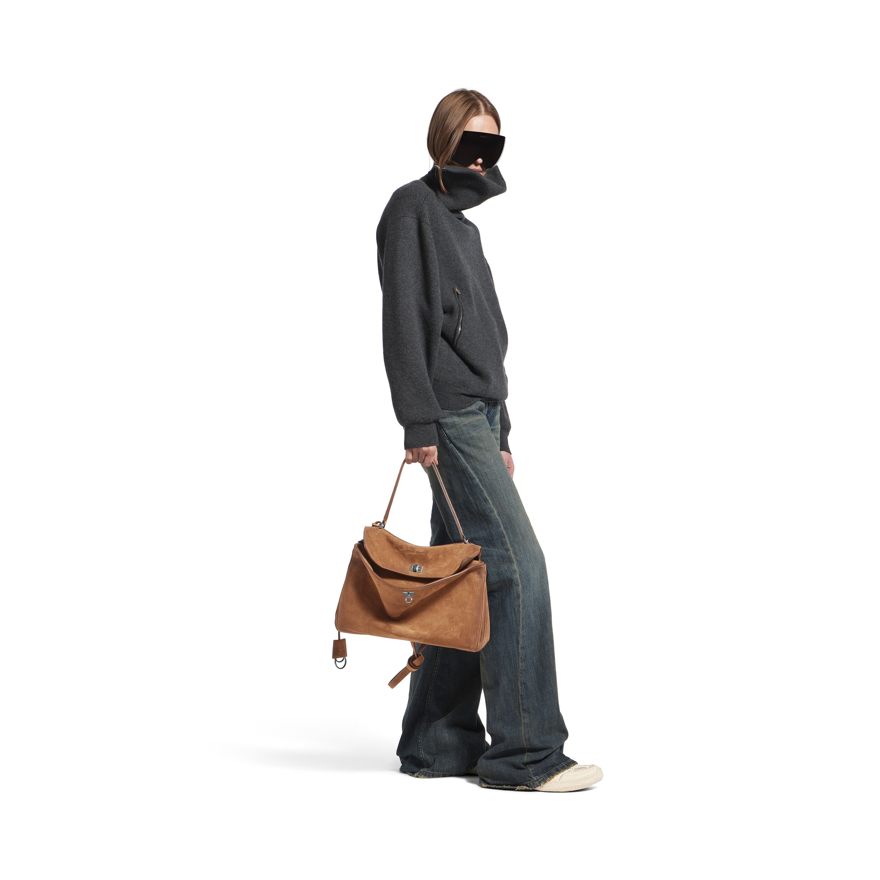 Borsa Balenciaga Rodeo Media Cammello