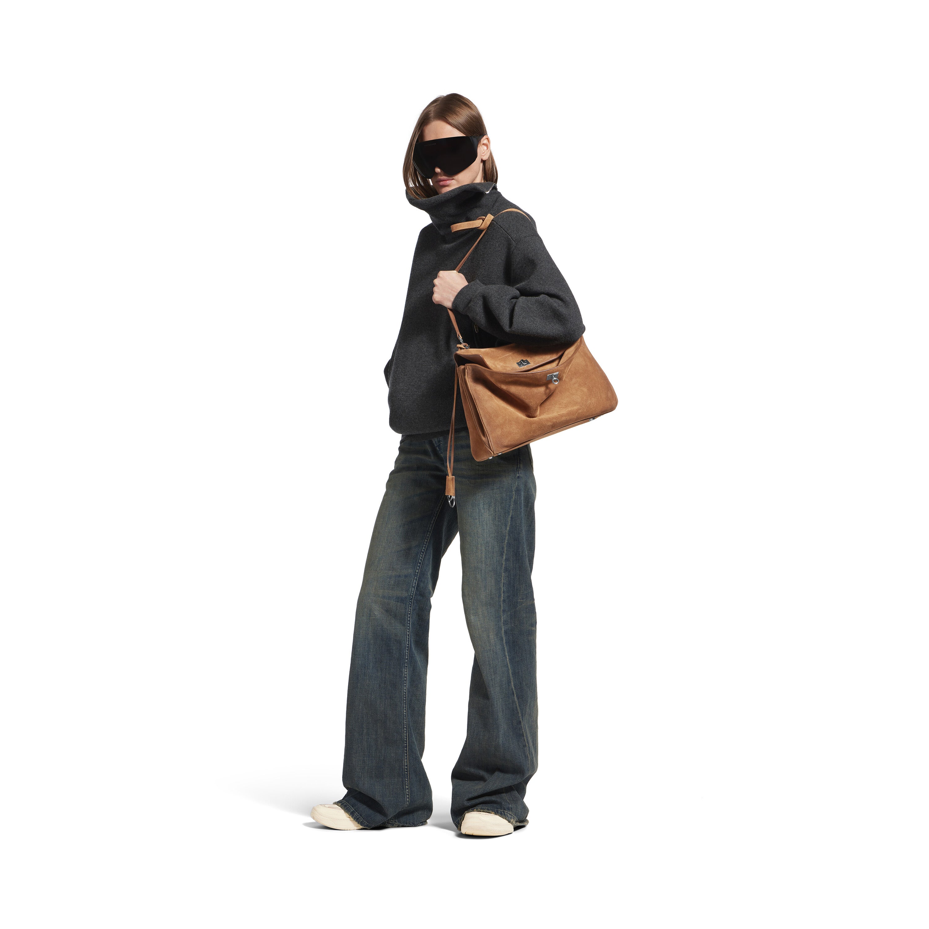 Borsa Balenciaga Rodeo Media Cammello