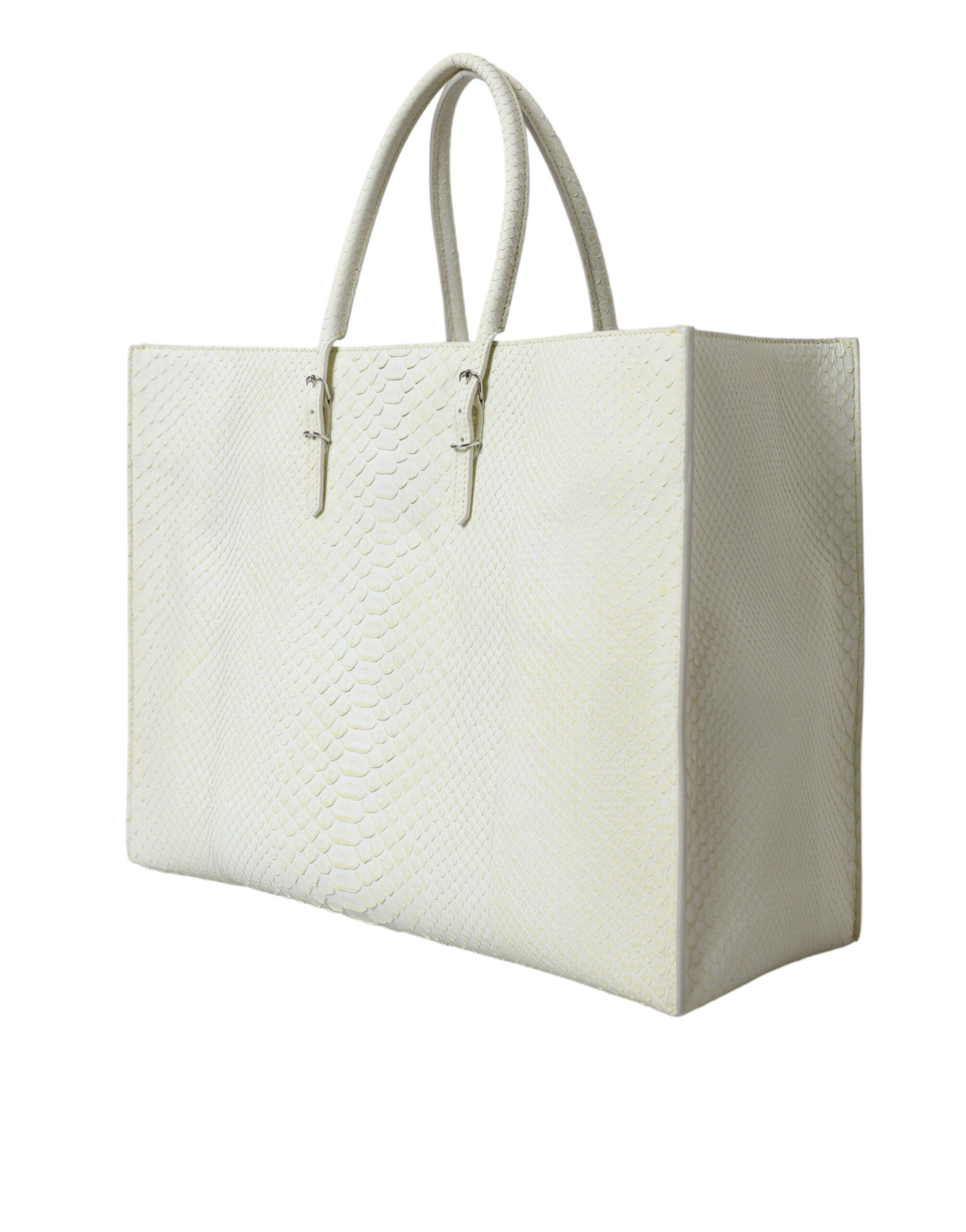 Borsa Balenciaga Shopping Tote in Pelle Esotica Bianca