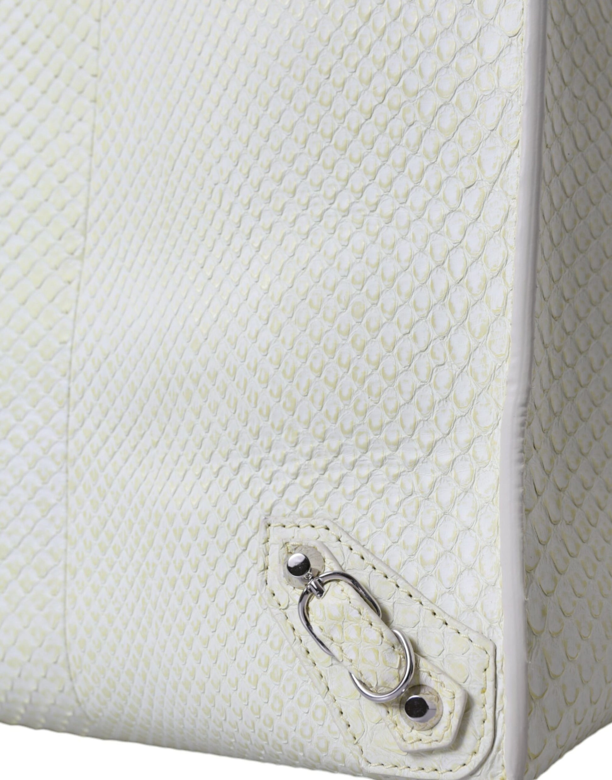 Borsa Balenciaga Shopping Tote in Pelle Esotica Bianca