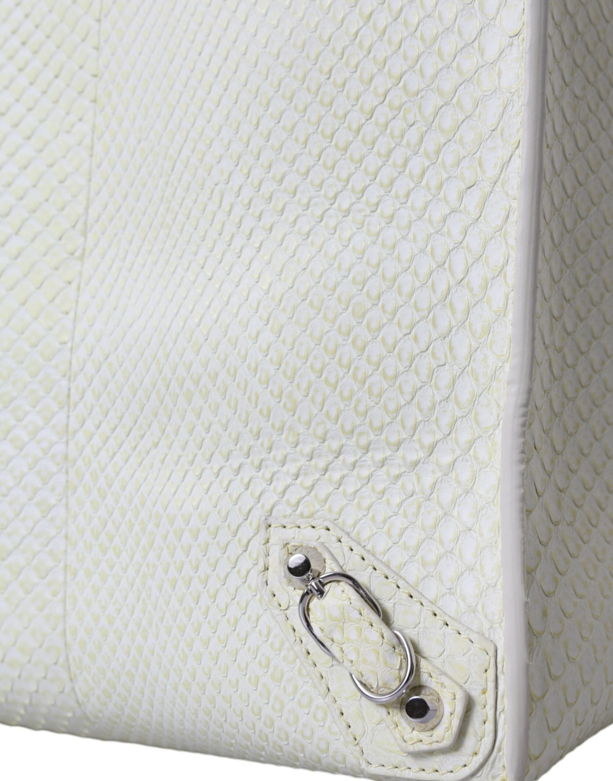 Borsa Balenciaga Shopping Tote in Pelle Esotica Bianca