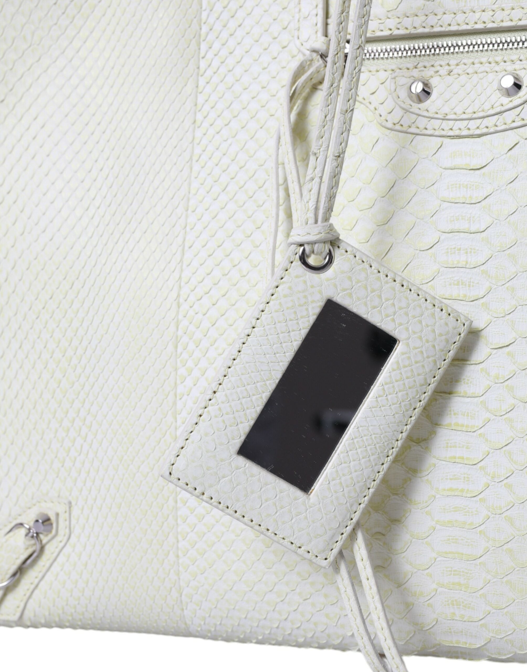 Borsa Balenciaga Shopping Tote in Pelle Esotica Bianca