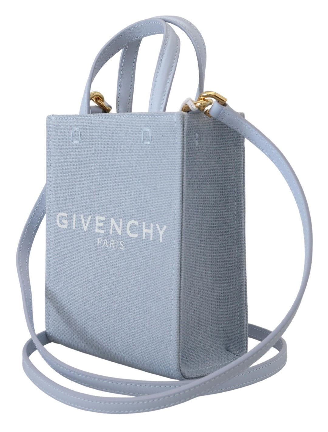 Borsa Givenchy Vertical Cloud Mini a Spalla in Tela di Cotone Blu, Made in Italy