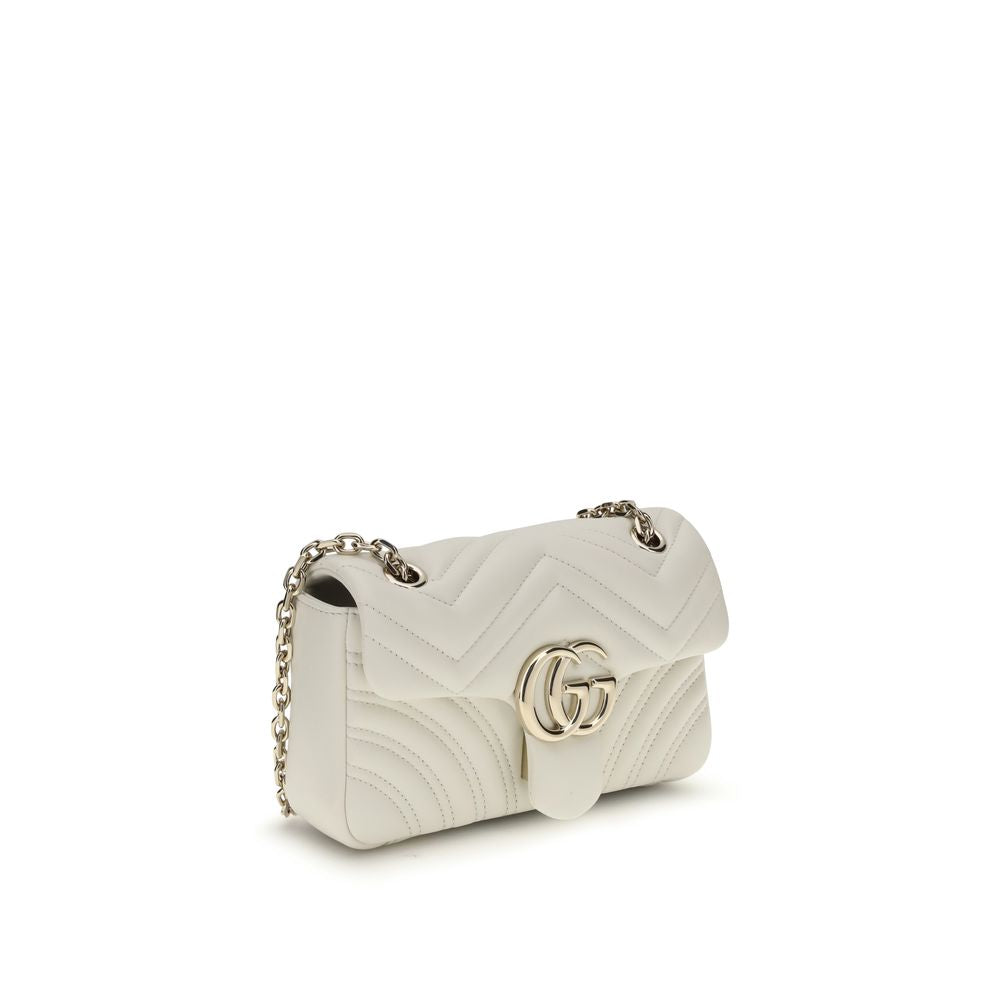 Borsa Gucci GG Marmont Piccola a Spalla Nera in Pelle di Agnello Matelassé Chevron