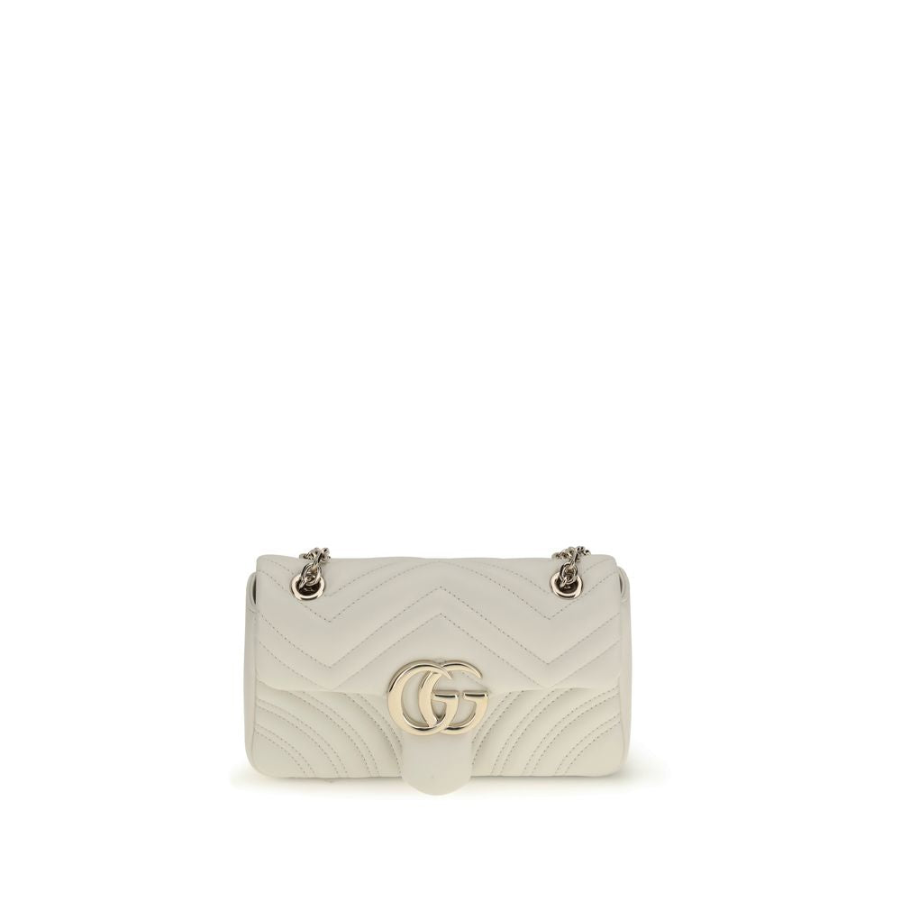 Borsa Gucci GG Marmont Piccola a Spalla Nera in Pelle di Agnello Matelassé Chevron