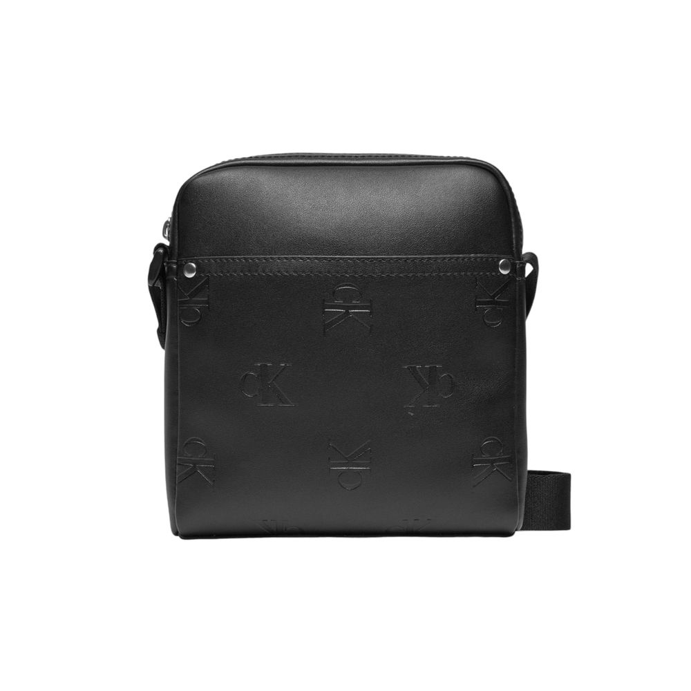 Borsa Messenger Calvin Klein Jeans REPORTER in Poliuretano Nero AOP