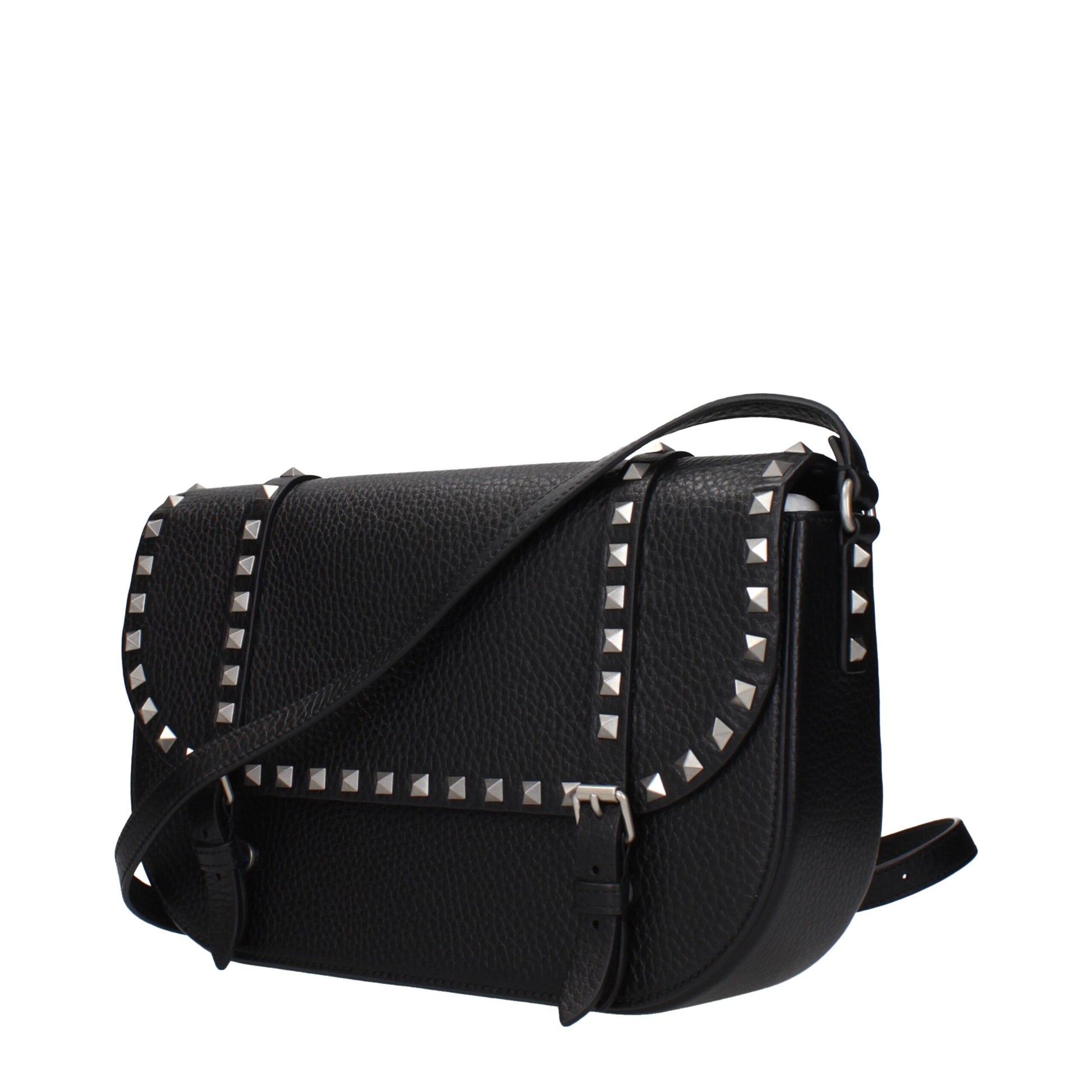 Borsa Messenger Grande Valentino Garavani Rockstud in Pelle Nera