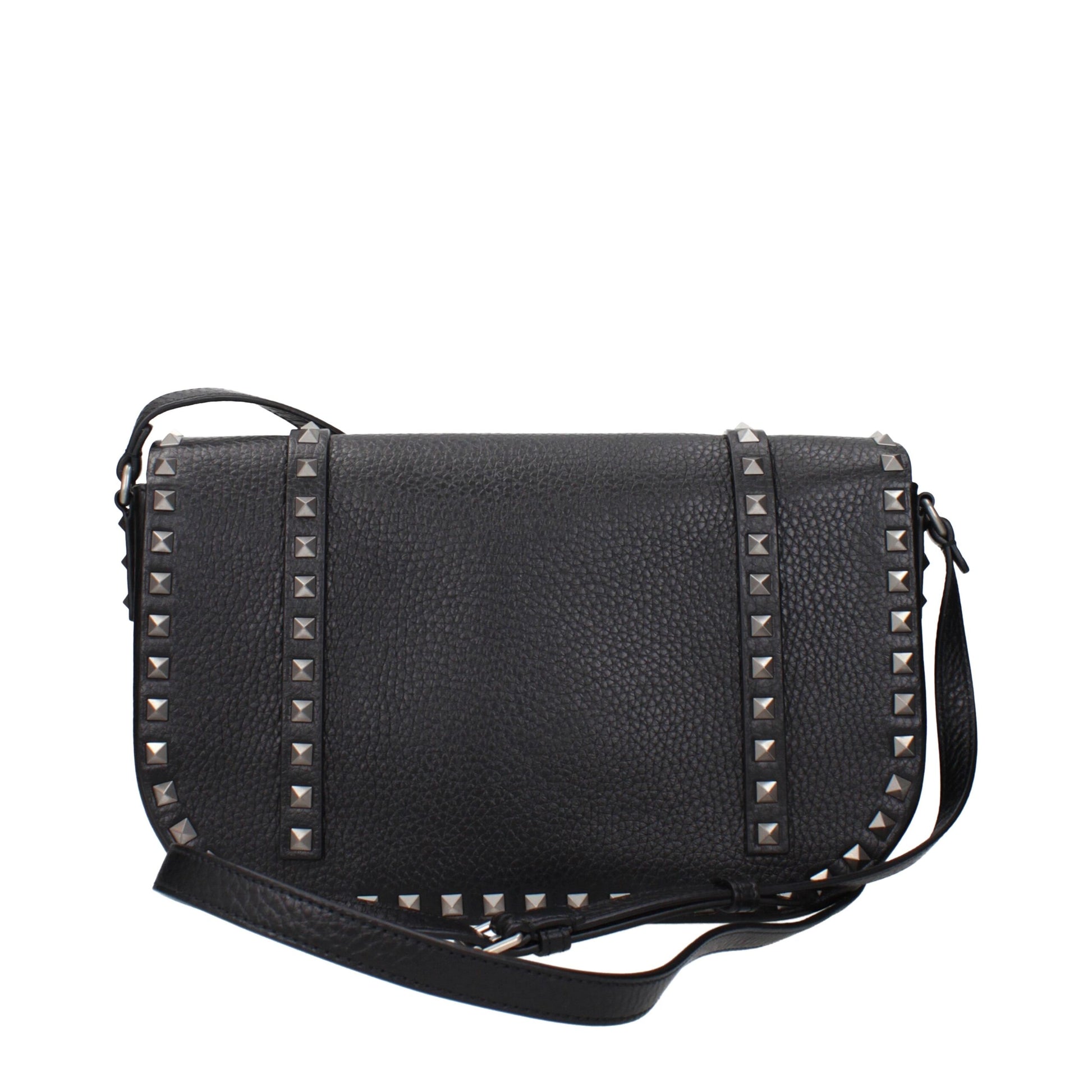 Borsa Messenger Grande Valentino Garavani Rockstud in Pelle Nera