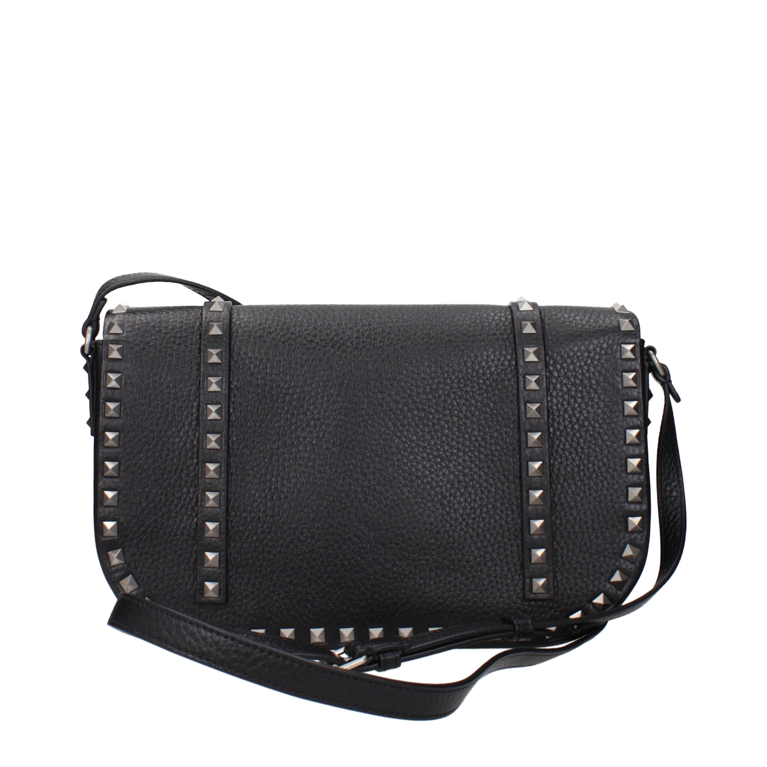 Borsa Messenger Grande Valentino Garavani Rockstud in Pelle Nera