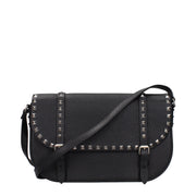 Borsa Messenger Grande Valentino Garavani Rockstud in Pelle Nera